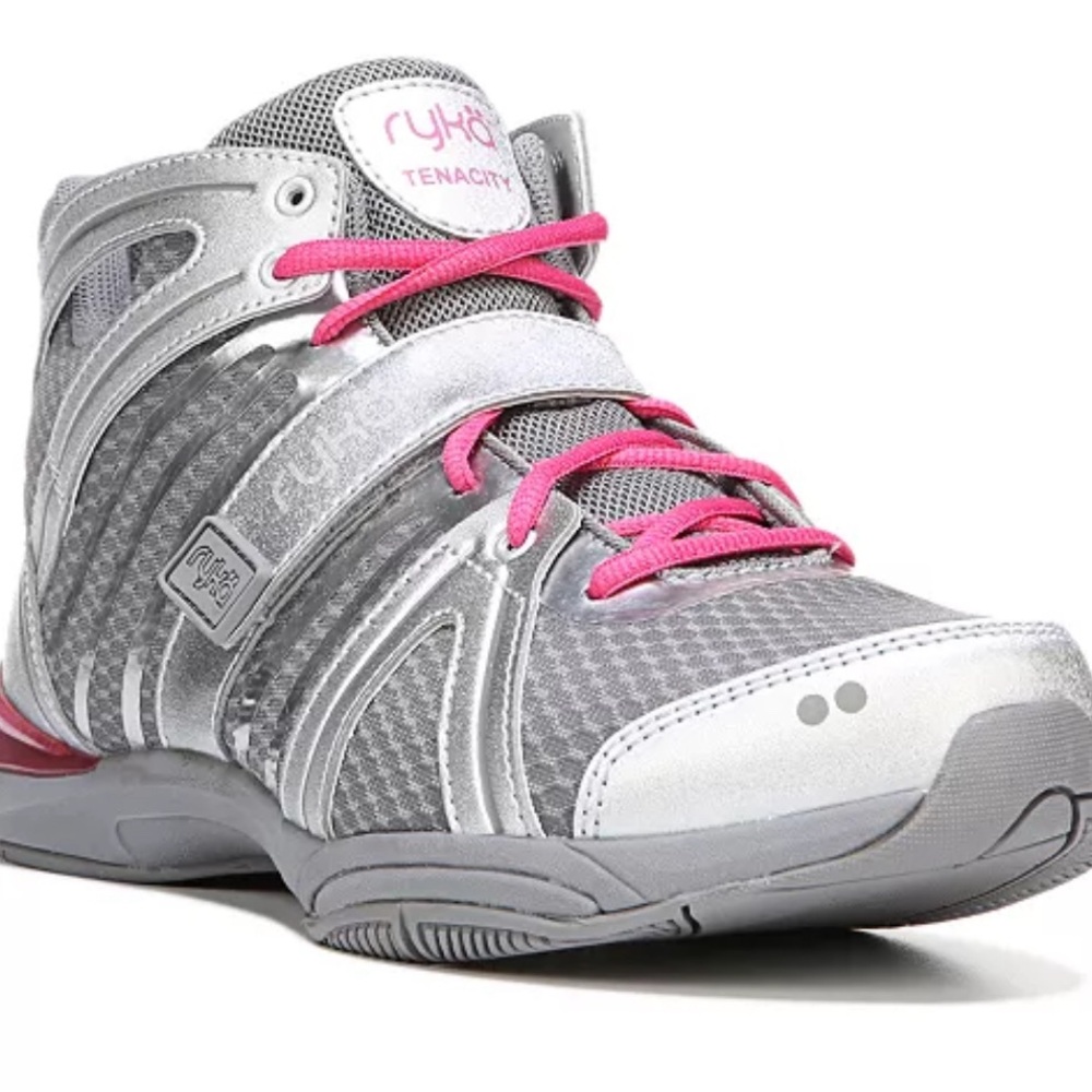 Ryka Tenacity Silver and Hot Pink High Top